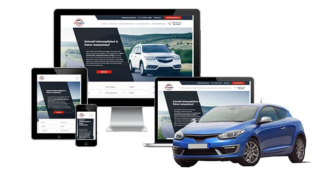 Ankaufseite mobil – Autoankauf Syke mit rotem PKW